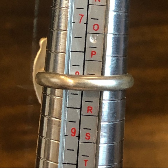 WHITE BUFFALO Turquoise Sterling Silver Cabochon Navajo Handmade RingAdjustable - Picture 6 of 11